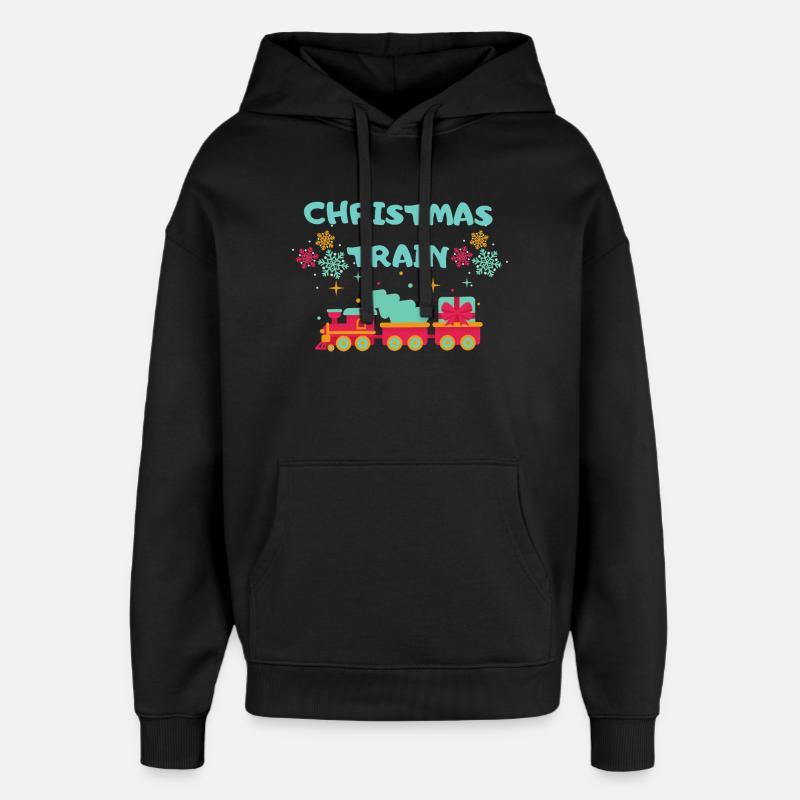 Christmas Train - Oversized Unisex Hoodie von Stanley/Stella - Schwarz