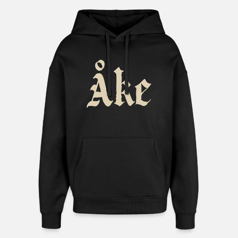 Åke Gothic Monogram Lettering - Oversized Unisex Hoodie by Stanley/Stella - black