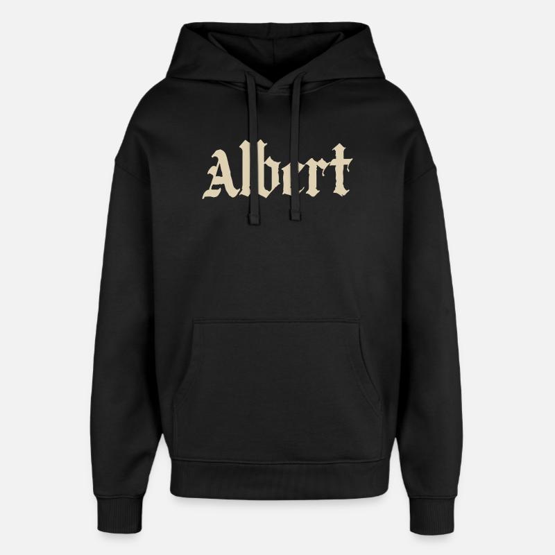 Albert Gothic Script - Oversized Unisex Hoodie by Stanley/Stella - black