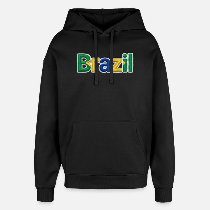 Brésil - Sweat à capuche unisexe Stanley/Stella Oversized - noir