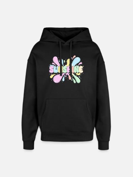 Sunshine Splash - Oversized Unisex Hoodie by Stanley/Stella - black