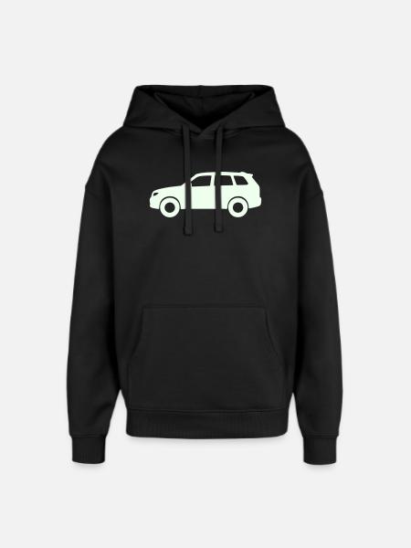 Silhouette de voiture pastel - Sweat à capuche unisexe Stanley/Stella Oversized - noir