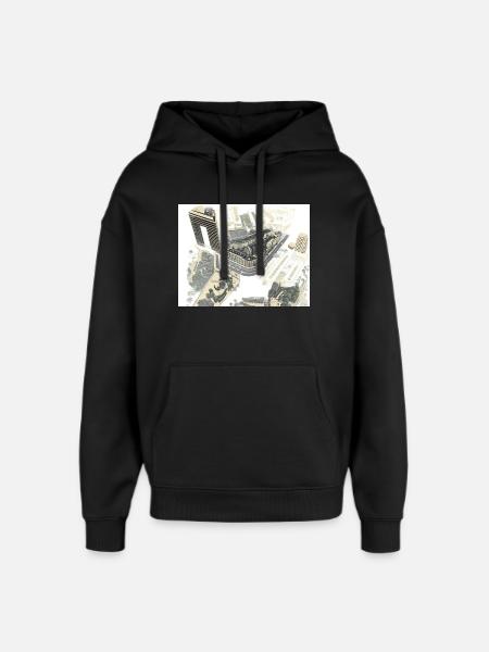 Luftige Stadtarchitektur im Looplayout - Oversized Unisex Hoodie von Stanley/Stella - Schwarz