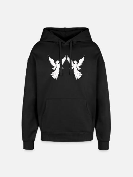 Double Angel Wings Silhouette - Oversized Unisex Hoodie by Stanley/Stella - black