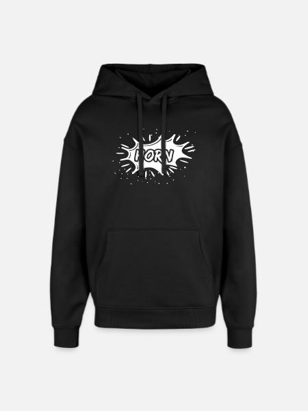 Horn as a gift - Oversized Unisex Hoodie by Stanley/Stella - black
