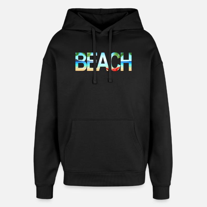 Beach - Oversized Unisex Hoodie von Stanley/Stella - Schwarz