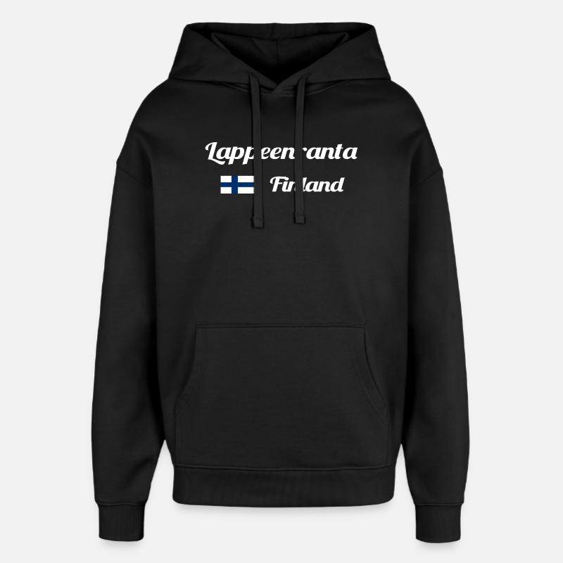 Lappeenranta, Finlande- Imprimés élégants - Sweat à capuche unisexe Stanley/Stella Oversized - noir