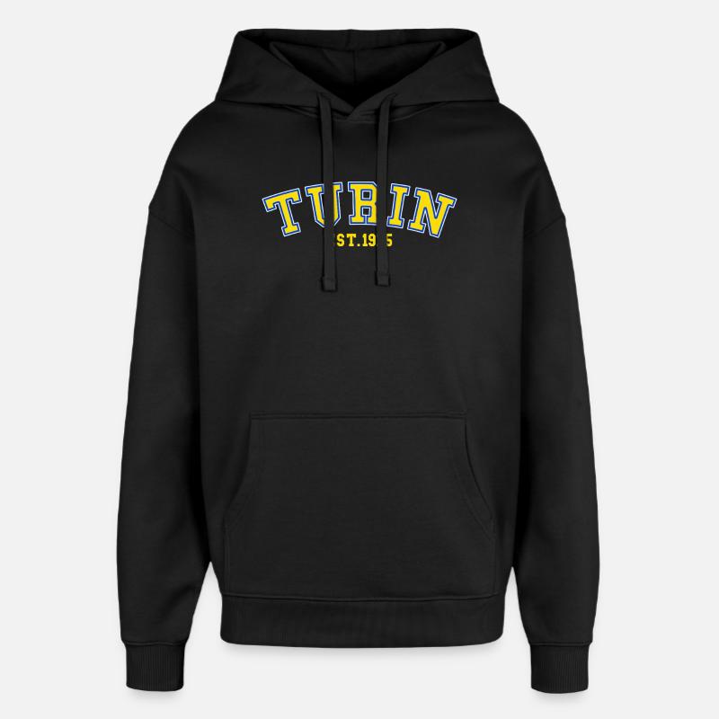 Turin Est.1975 - Sweat à capuche unisexe Stanley/Stella Oversized - noir
