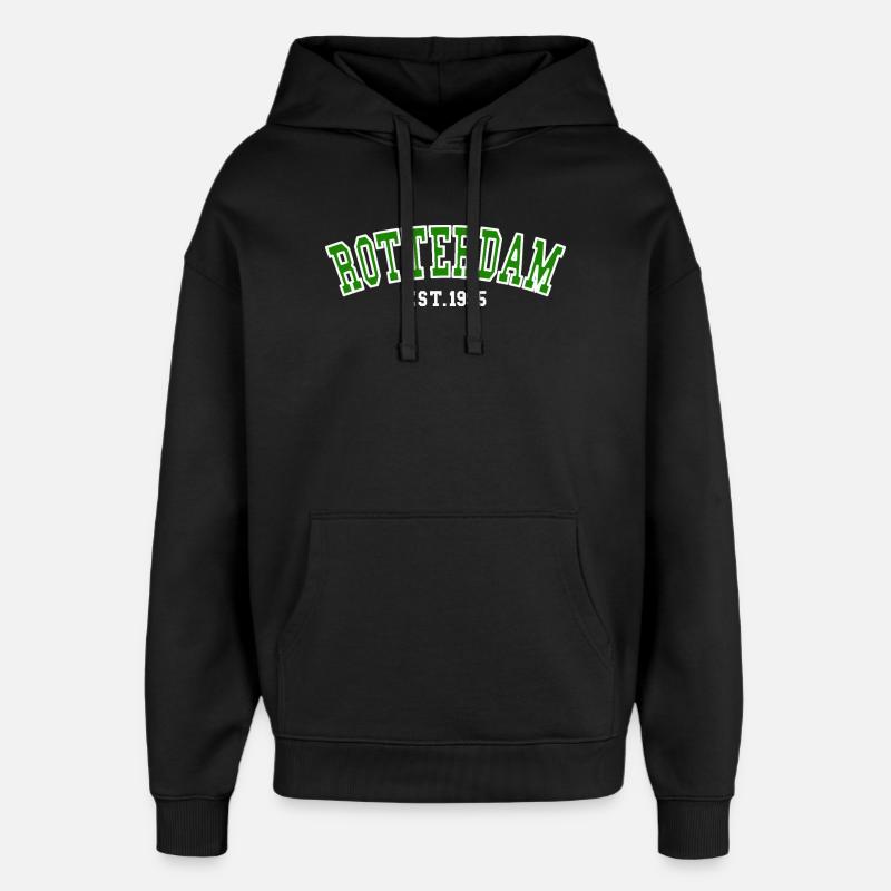 Rotterdam Est.1995 - Sweat à capuche unisexe Stanley/Stella Oversized - noir