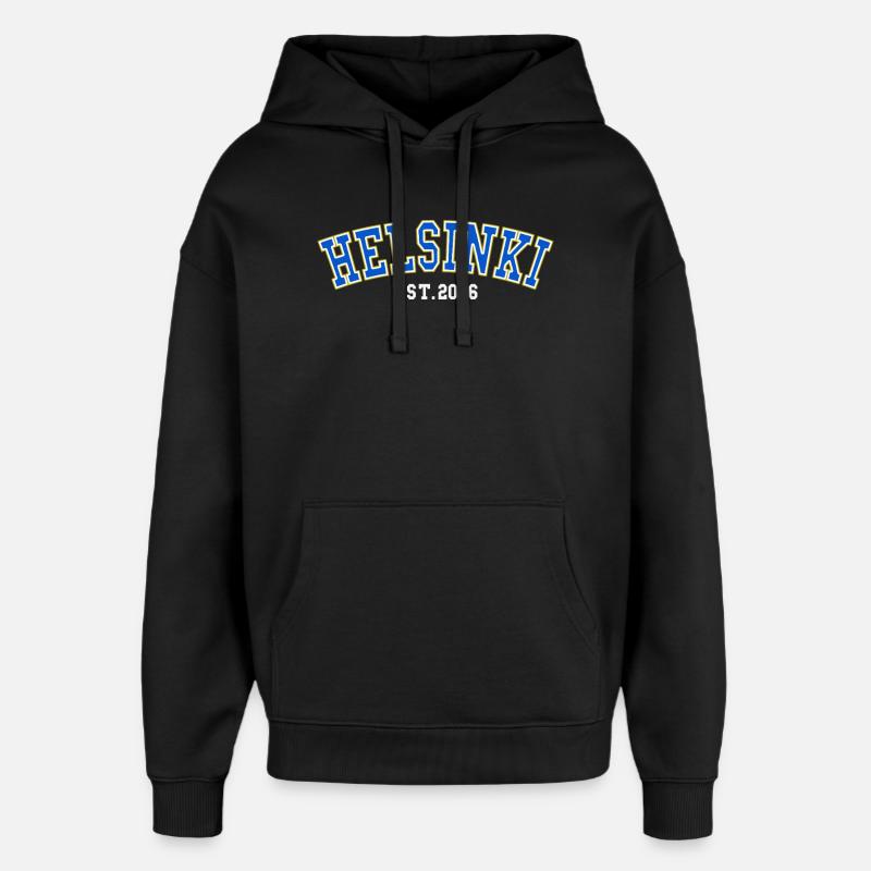 Helsinki Fondée en 2006 - Sweat à capuche unisexe Stanley/Stella Oversized - noir