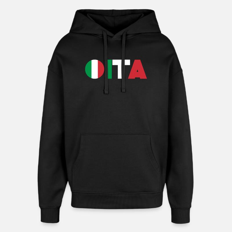 Italie - Sweat à capuche unisexe Stanley/Stella Oversized - noir