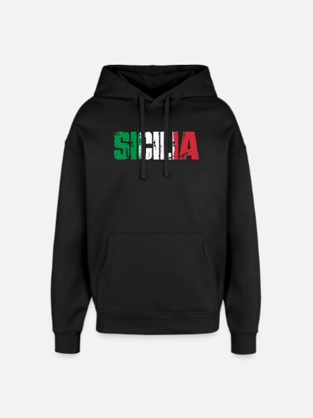 Sicile, Italie, île de Sicile - Sweat à capuche unisexe Stanley/Stella Oversized - noir