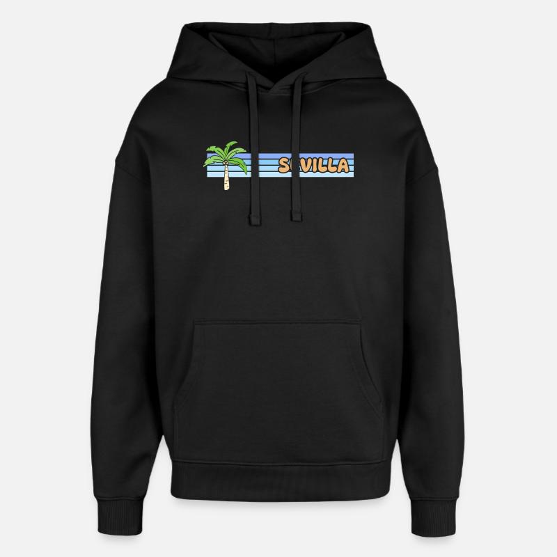 Sonne Sevilla - Oversized Unisex Hoodie von Stanley/Stella - Schwarz