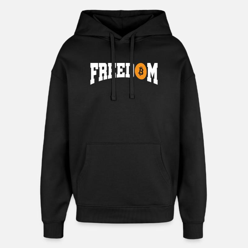 Freedom Bitcoin - Oversized Unisex Hoodie by Stanley/Stella - black