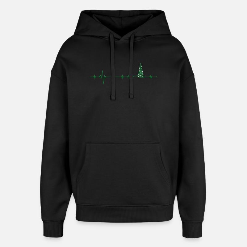 Arbre de Noël Pulsation Oeuvre - Sweat à capuche unisexe Stanley/Stella Oversized - noir