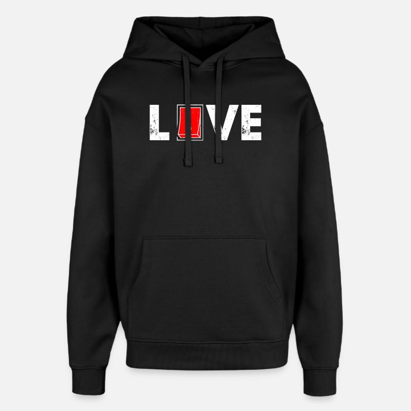 Carte d’amour Icône rouge audacieuse - Sweat à capuche unisexe Stanley/Stella Oversized - noir