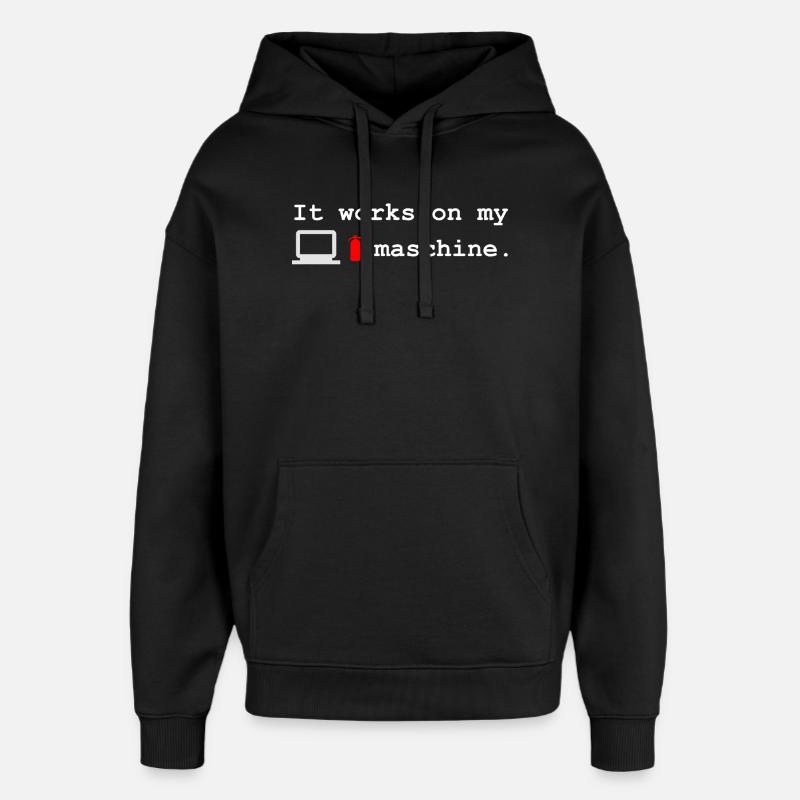 Ça marche sur ma chemise machine - Sweat à capuche unisexe Stanley/Stella Oversized - noir