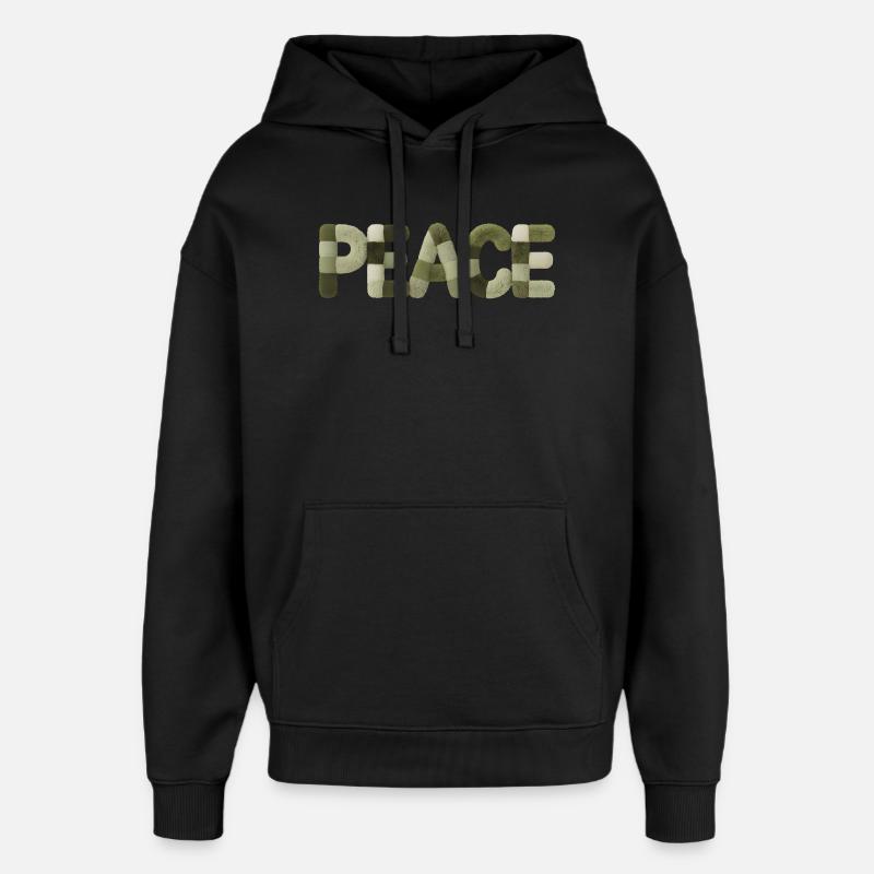Modern Patchwork Peace Style Sticker - Oversized Unisex Hoodie von Stanley/Stella - Schwarz