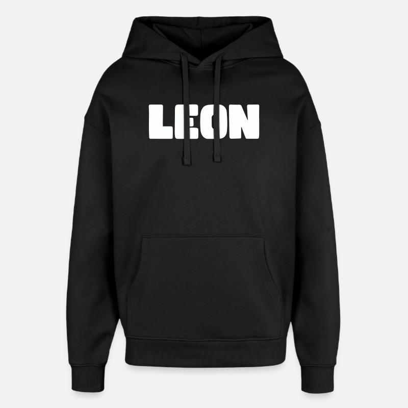 Leon Name - Oversized Unisex Hoodie by Stanley/Stella - black