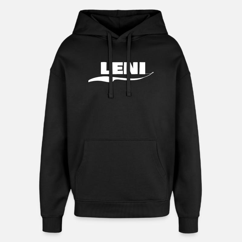 Prénom Leni - Sweat à capuche unisexe Stanley/Stella Oversized - noir