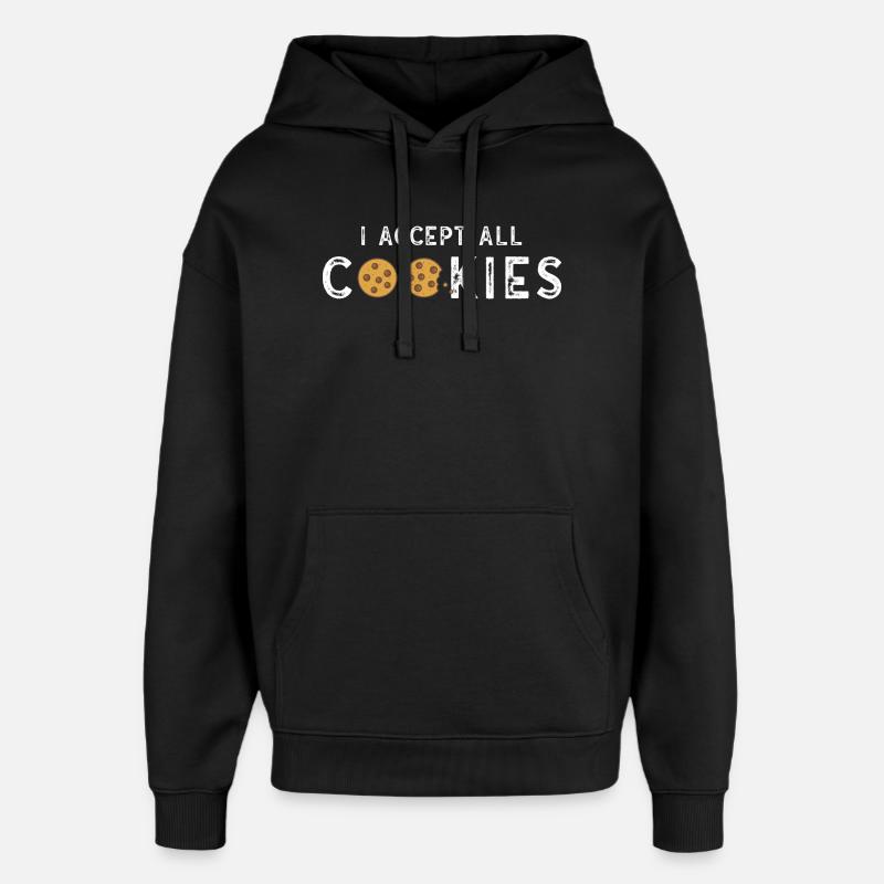 I accept all cookies - Sweat à capuche unisexe Stanley/Stella Oversized - noir