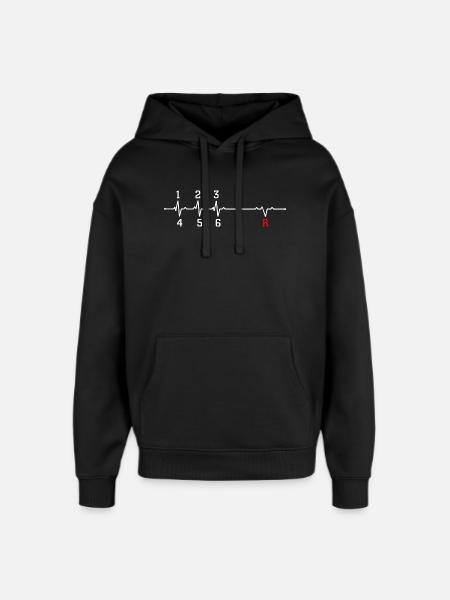 Heartbeat gear - Oversized Unisex Hoodie by Stanley/Stella - black
