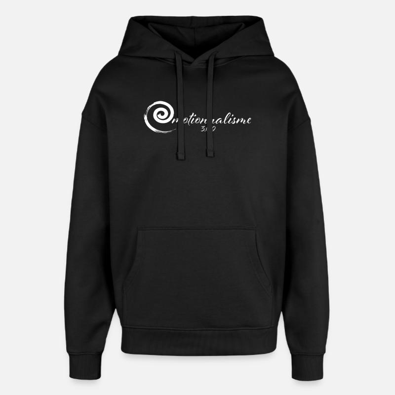 LOGO 2 EMOTIONNALISME blanc - Sweat à capuche unisexe Stanley/Stella Oversized - noir