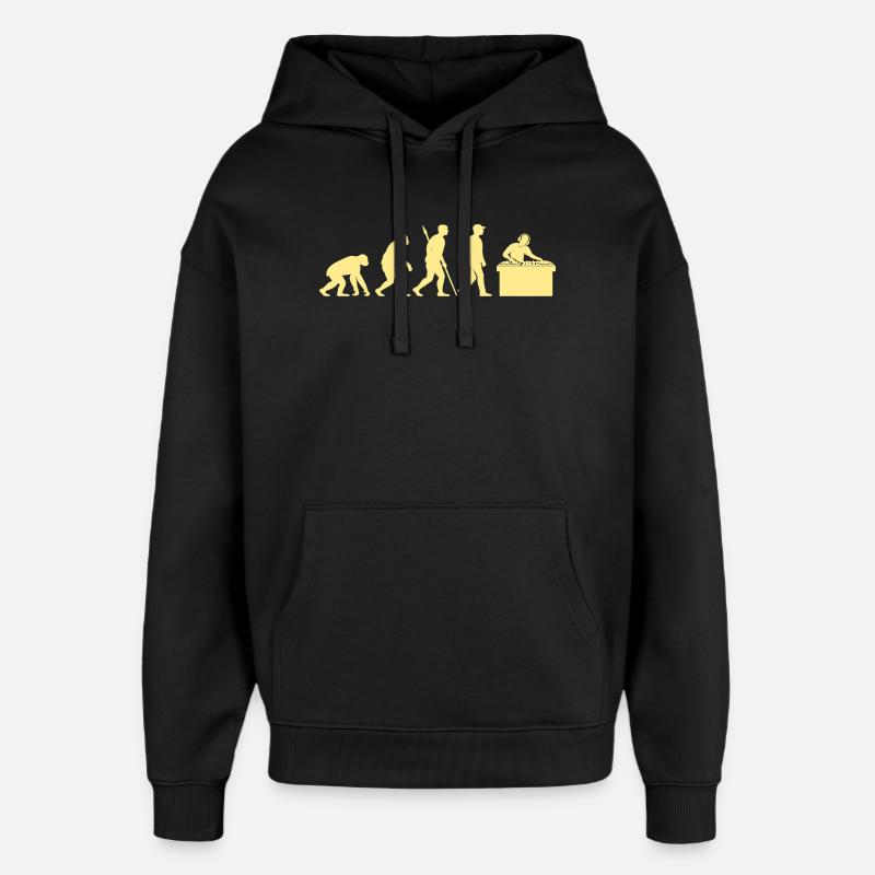 Evolution zum Arbeitsplatz-DJ - Oversized Unisex Hoodie von Stanley/Stella - Schwarz