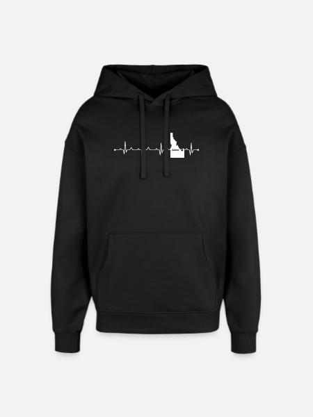 Idaho State Herz-Umriss Gem State Pride - Oversized Unisex Hoodie von Stanley/Stella - Schwarz