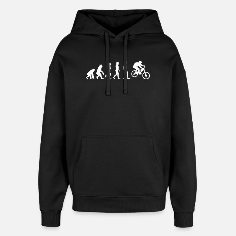 Évolution du cyclisme - Sweat à capuche unisexe Stanley/Stella Oversized - noir