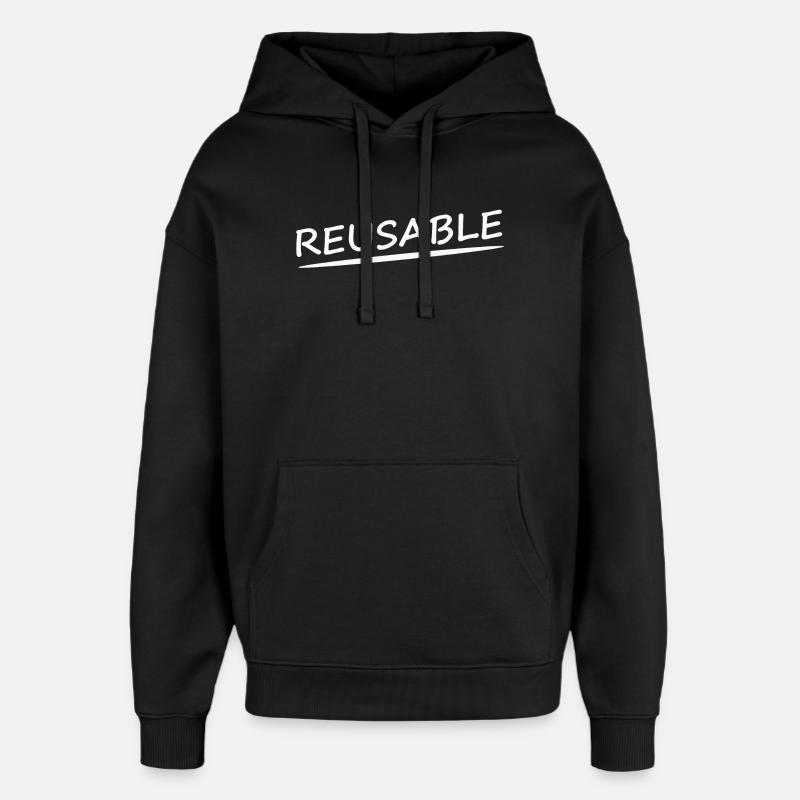 RÉUTILISABLE - Sweat à capuche unisexe Stanley/Stella Oversized - noir