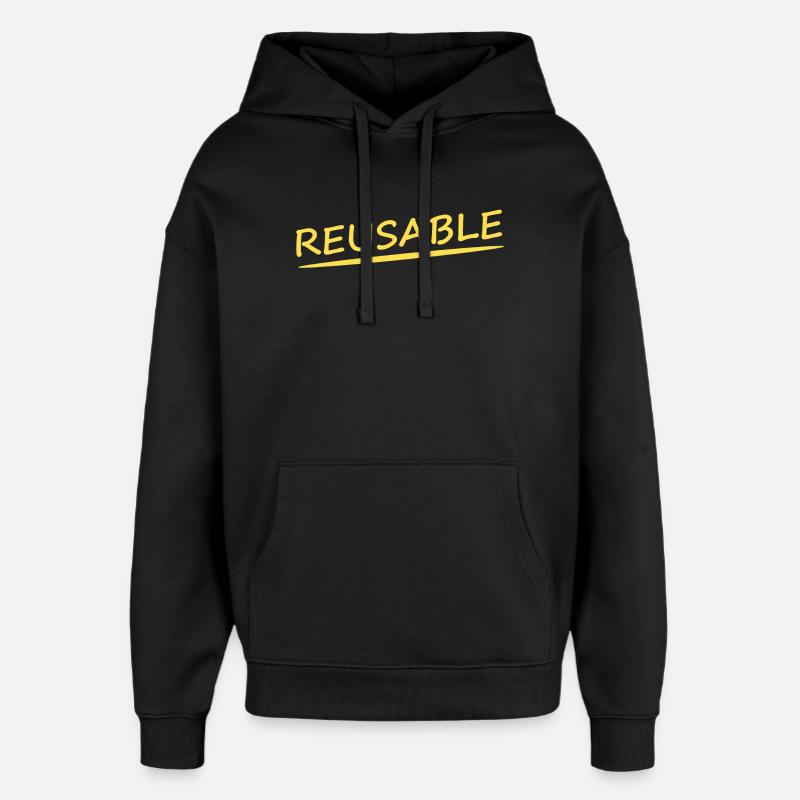 RÉUTILISABLE - Sweat à capuche unisexe Stanley/Stella Oversized - noir