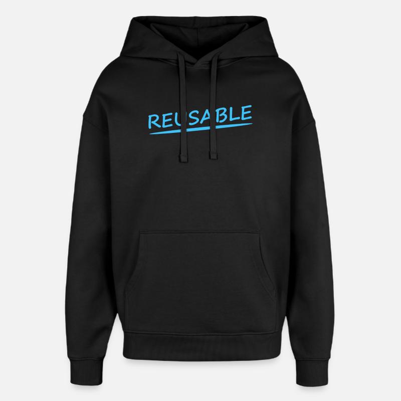 REUSABLE - Oversized Unisex Hoodie von Stanley/Stella - Schwarz