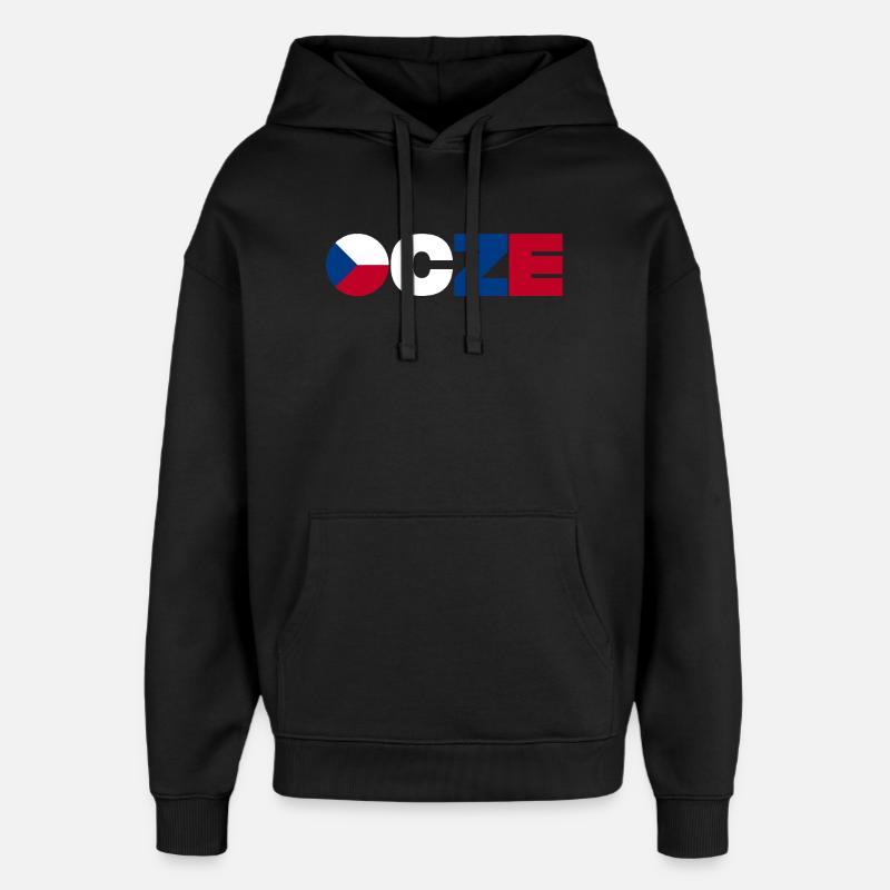 République tchèque - Sweat à capuche unisexe Stanley/Stella Oversized - noir