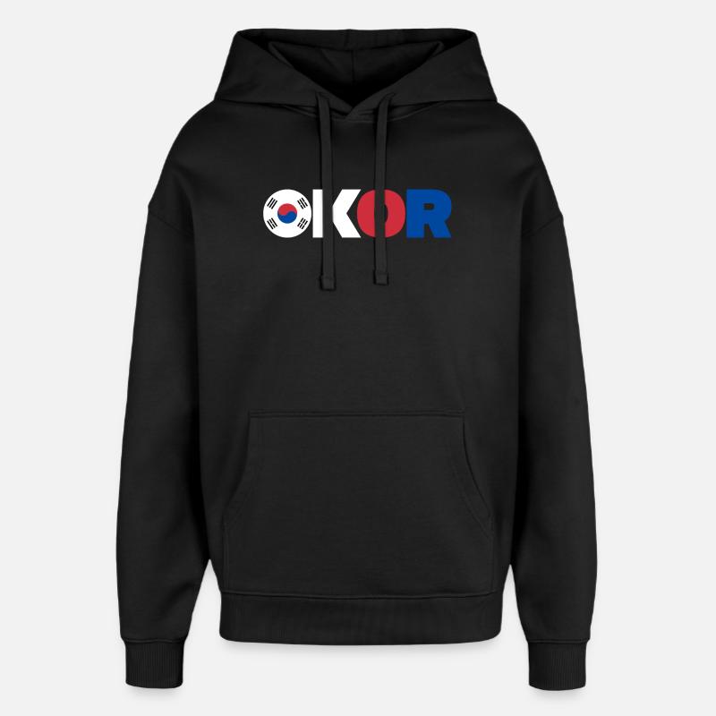 Corée - Sweat à capuche unisexe Stanley/Stella Oversized - noir