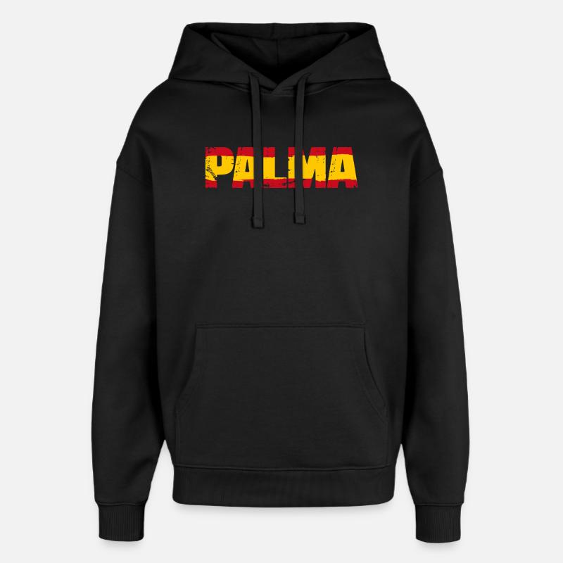 Drapeau de Palma, Espagne - Sweat à capuche unisexe Stanley/Stella Oversized - noir