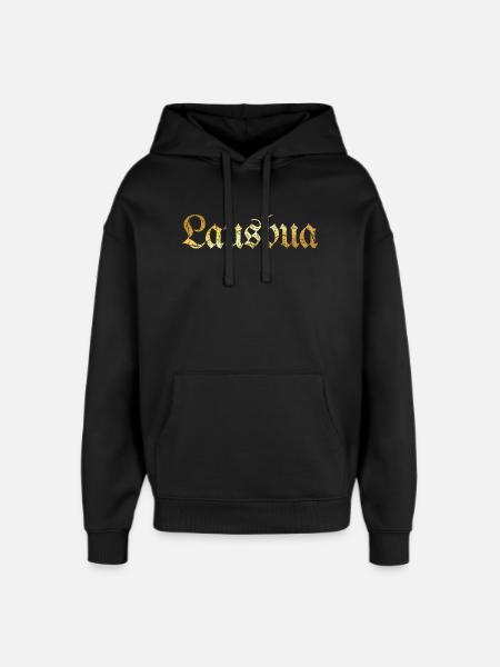 Lausbua (Goldgelb) Lausbube - Oversized Unisex Hoodie von Stanley/Stella - Schwarz