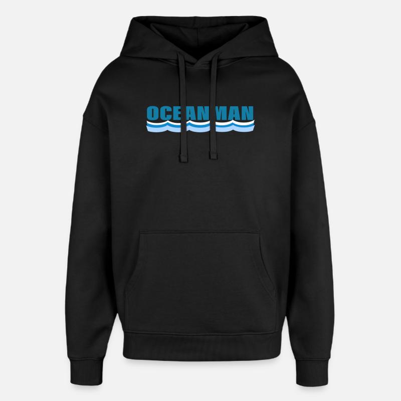L’HOMME DE L’OCÉAN - Sweat à capuche unisexe Stanley/Stella Oversized - noir