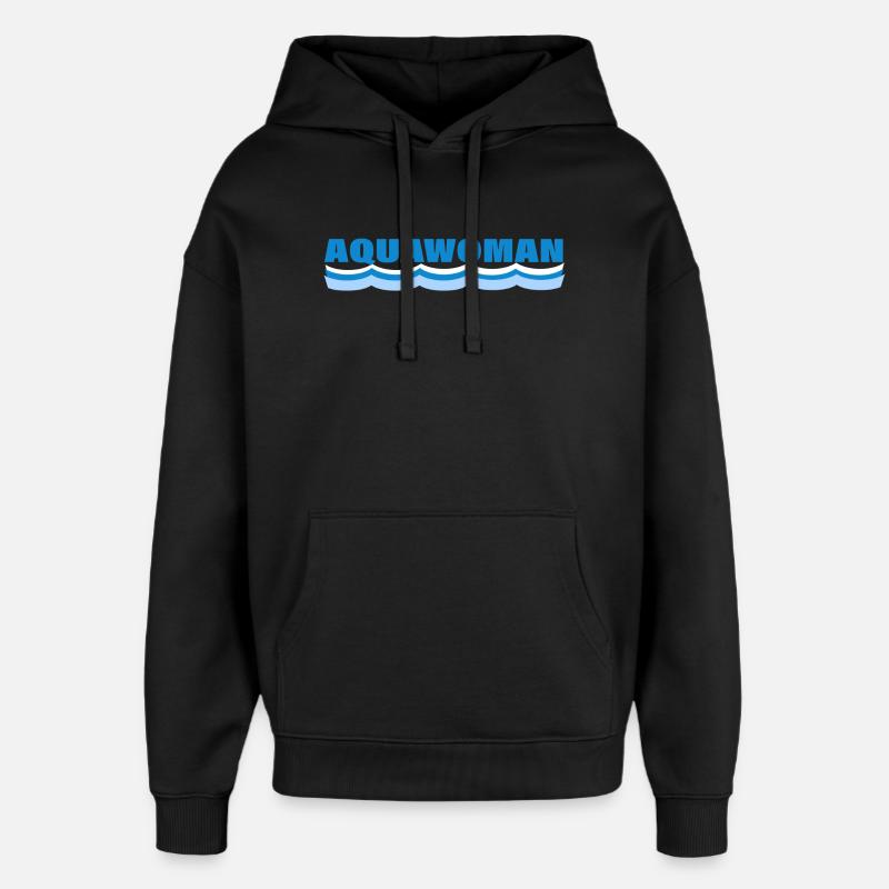 AQUAWOMAN - Sweat à capuche unisexe Stanley/Stella Oversized - noir