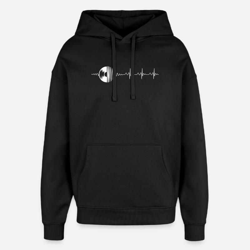 Anneau audio à ondes pulsées - Sweat à capuche unisexe Stanley/Stella Oversized - noir
