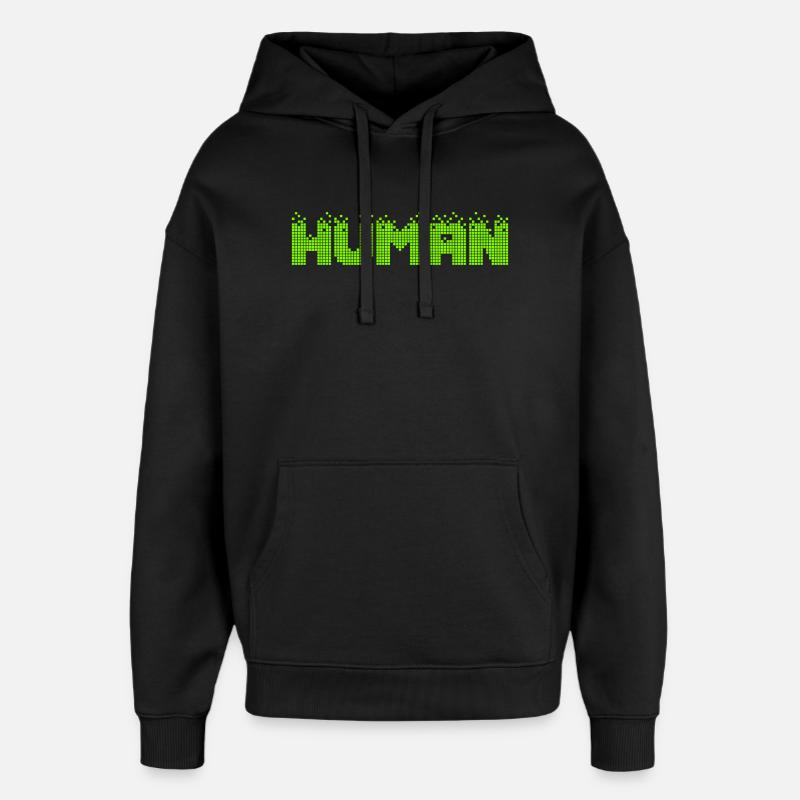 HUMAN Neon Pixel Glitch - Oversized Unisex Hoodie von Stanley/Stella - Schwarz