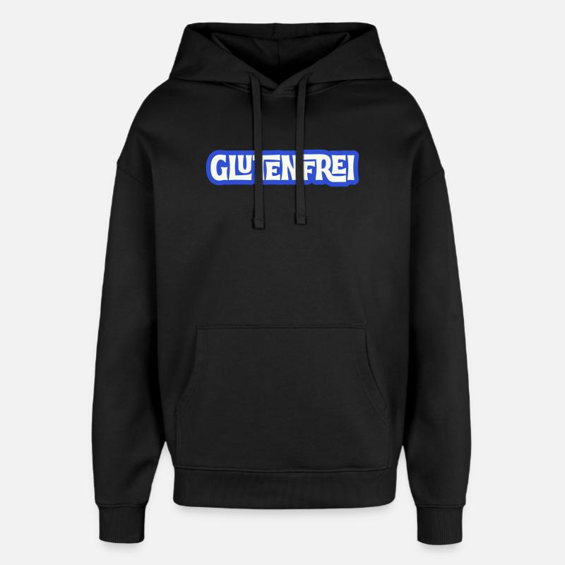 Glutenfrei Logo Blau Statement - Oversized Unisex Hoodie von Stanley/Stella - Schwarz