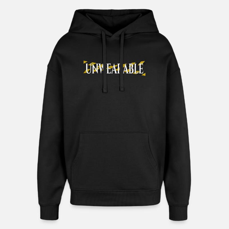 Untragbar – Statement-Design mit Warnband - Oversized Unisex Hoodie von Stanley/Stella - Schwarz