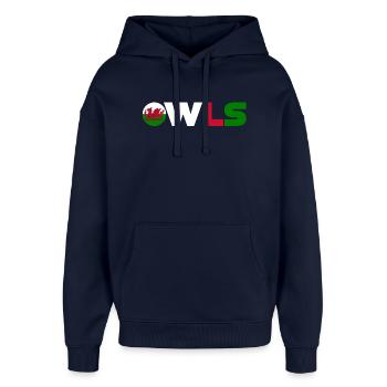 Pays de Galles - Sweat à capuche unisexe Stanley/Stella Oversized - marine - Devant - AI Model Female 172 light (172cm) & AI Model Male 185 light (185cm)