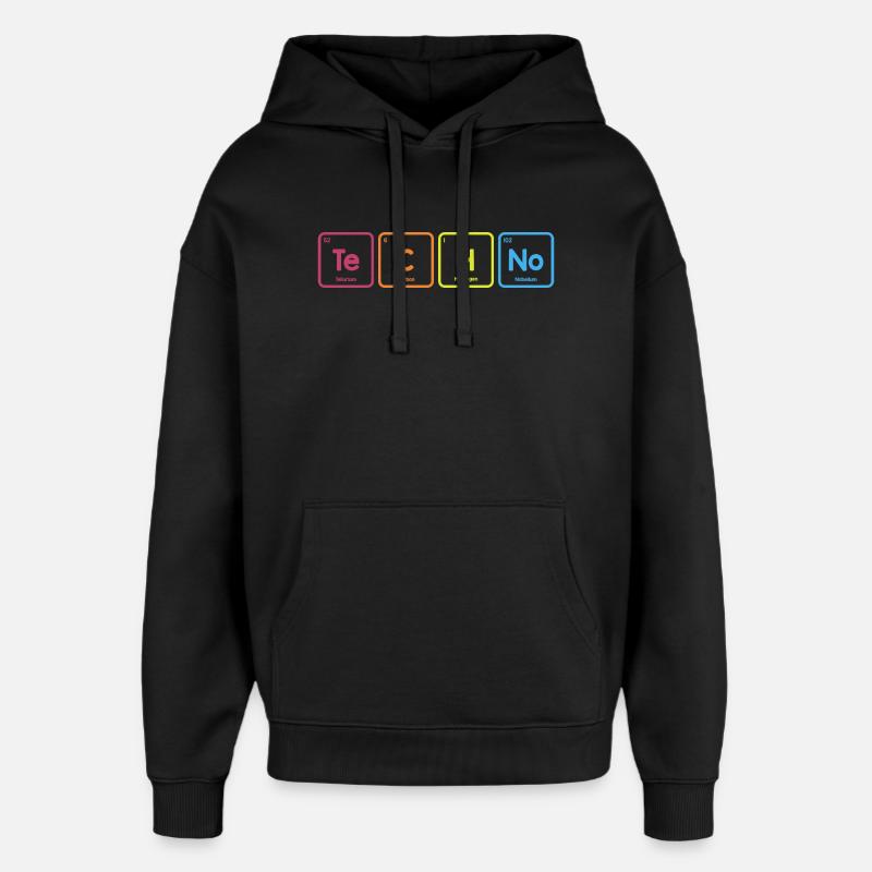 Techno elements - Oversized Unisex Hoodie by Stanley/Stella - black