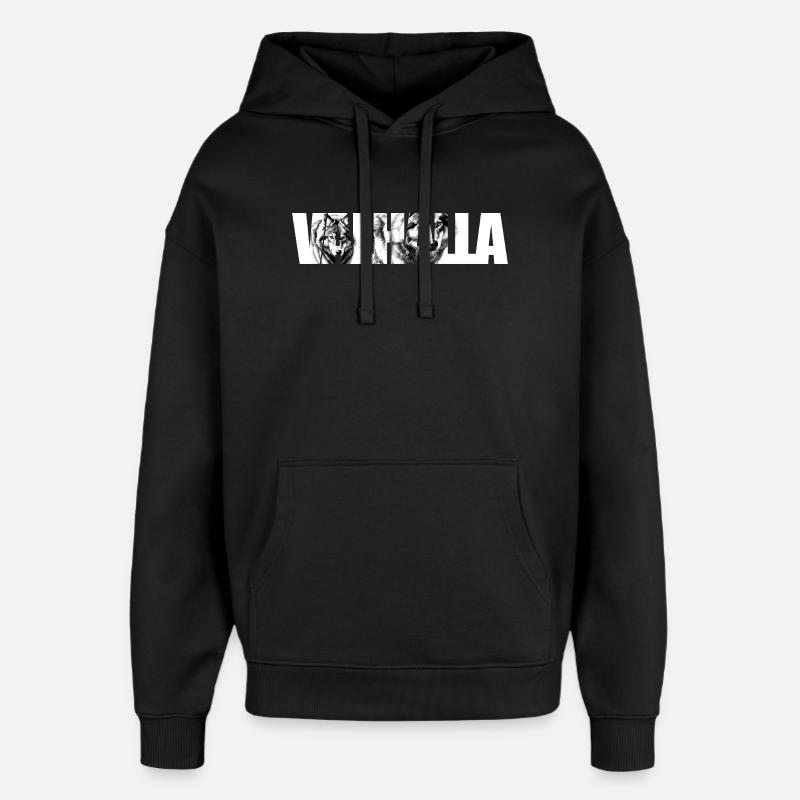Wolfsruf Typografie - Oversized Unisex Hoodie von Stanley/Stella - Schwarz