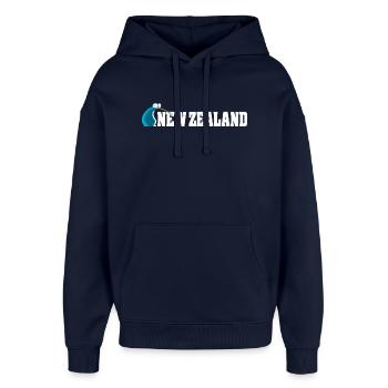 Kiwi-Vogel-Karikatur Neuseeland - Oversized Unisex Hoodie von Stanley/Stella - Navy - Vorne - AI Model Female 172 light (172cm) & AI Model Male 185 light (185cm)