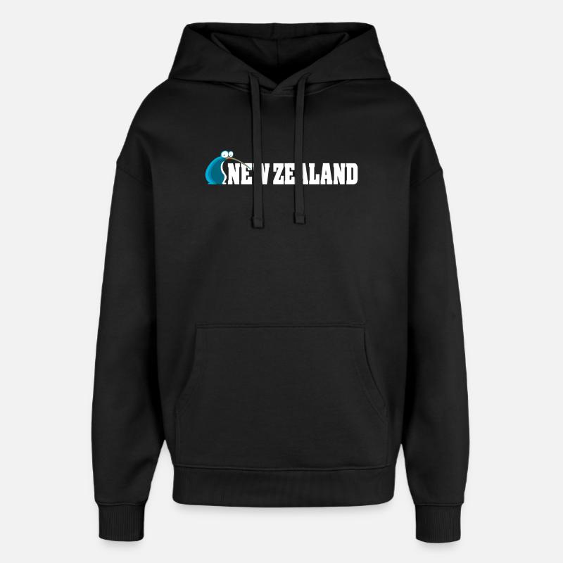 Kiwi Bird Cartoon Nouvelle-Zélande - Sweat à capuche unisexe Stanley/Stella Oversized - noir