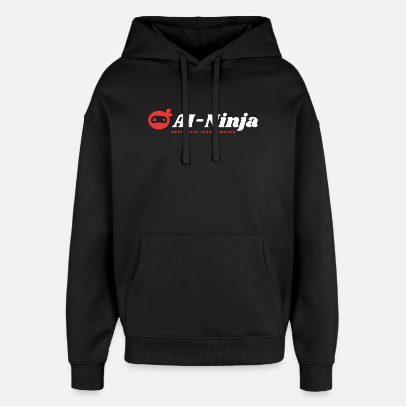 Futuristic AI ninja design - Oversized Unisex Hoodie by Stanley/Stella - black