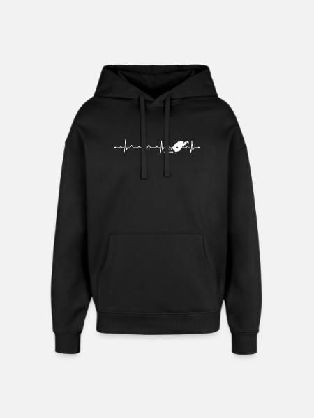 West Virginia State Outline Mountain Pride - Oversized Unisex Hoodie by Stanley/Stella - black
